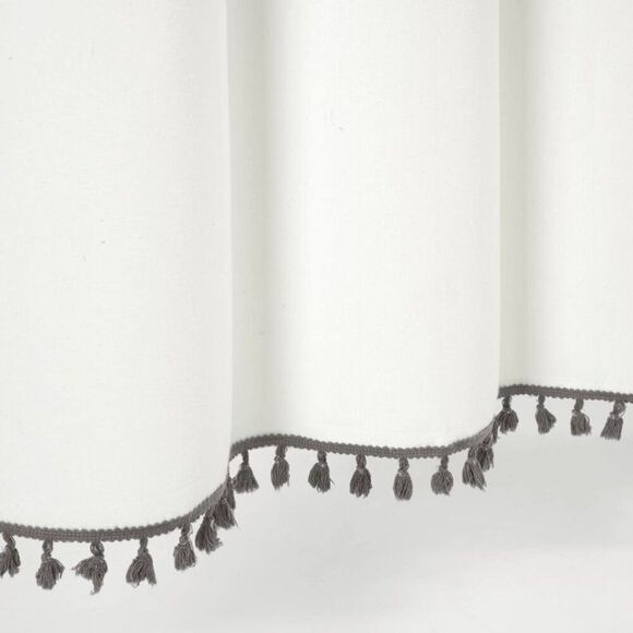 Lush Decor -  Tassel Trim Boho Tassels Cotton Shower  Gray - Picture 3 of 4